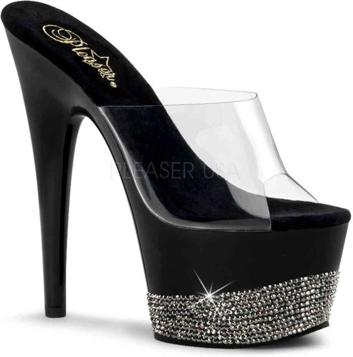 EU 36 = US 6 | ADORE-701-3 | 7 Heel, 2 3/4 PF Slide w/ Rhinestone Platform